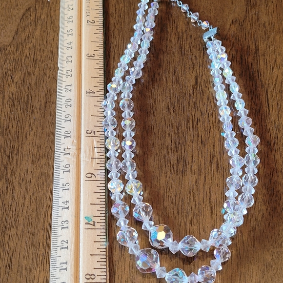 Vintage Aurora Borealis Crystal Necklace and Bracelet - Picture 9 of 10